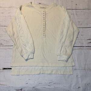 🤍 Free People We The Free Long Sleeve Henley – Ivory – Size S